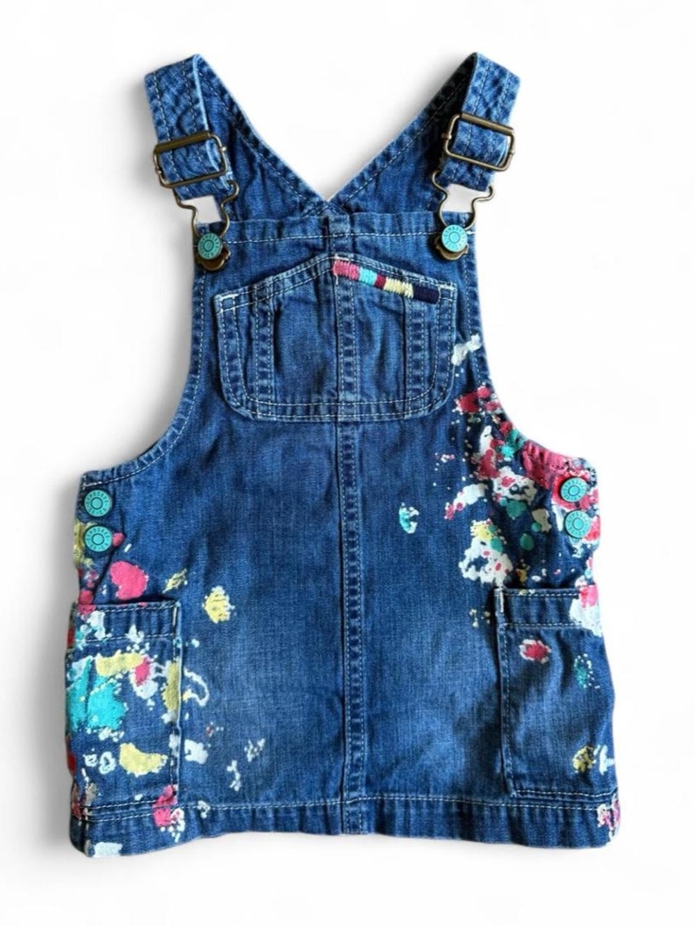 Gymboree Blue Denim Paint-Splash Overalls